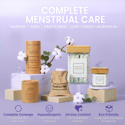 Organic Cotton Tampons & Pantyliners Feminine Care Bundle