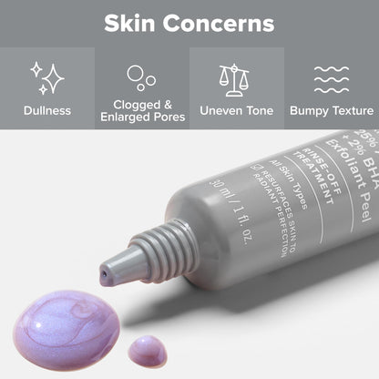 Paula's Choice Skin Perfecting 25% AHA + 2% BHA Face Exfoliant Peel, Facial Exfoliant Peel Rinse Off Treatment, All Skin Types, Fragrance-Free, 1 Oz