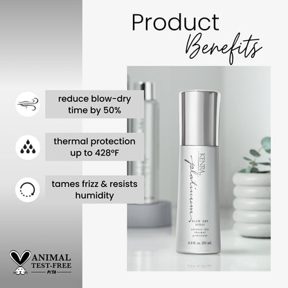 Platinum Blow-Dry Spray | Time-Saving Heat Protectant | Detangles, Smooths, and Softens | Eliminates Frizz & Resists Humidity | Medium To Coarse Hair