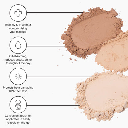 DRMTLGY SPF Radiance Powder Medium/Tan – Mineral Sunscreen SPF 30, Oil-Absorbing, Sheer Tinted Setting Powder, Broad-Spectrum UV Protection, Vegan, Non-Nano, 6.5g