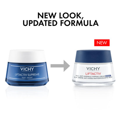 Vichy LiftActiv Supreme Night Cream, Anti Aging Face Cream with Vitamin C and Rhamnose to Firm and Brighten, Suitable for Sensitive Skin