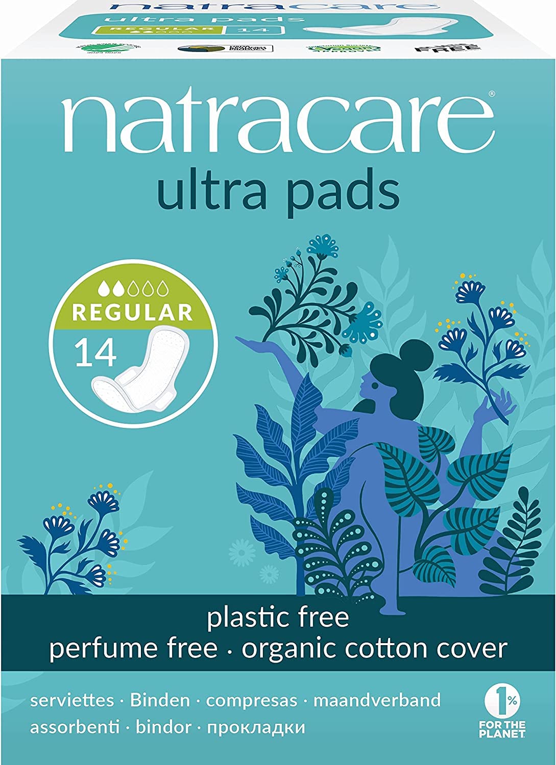 Natracare Pads Ultra With Wing Regular 14 Count (2 Pack)