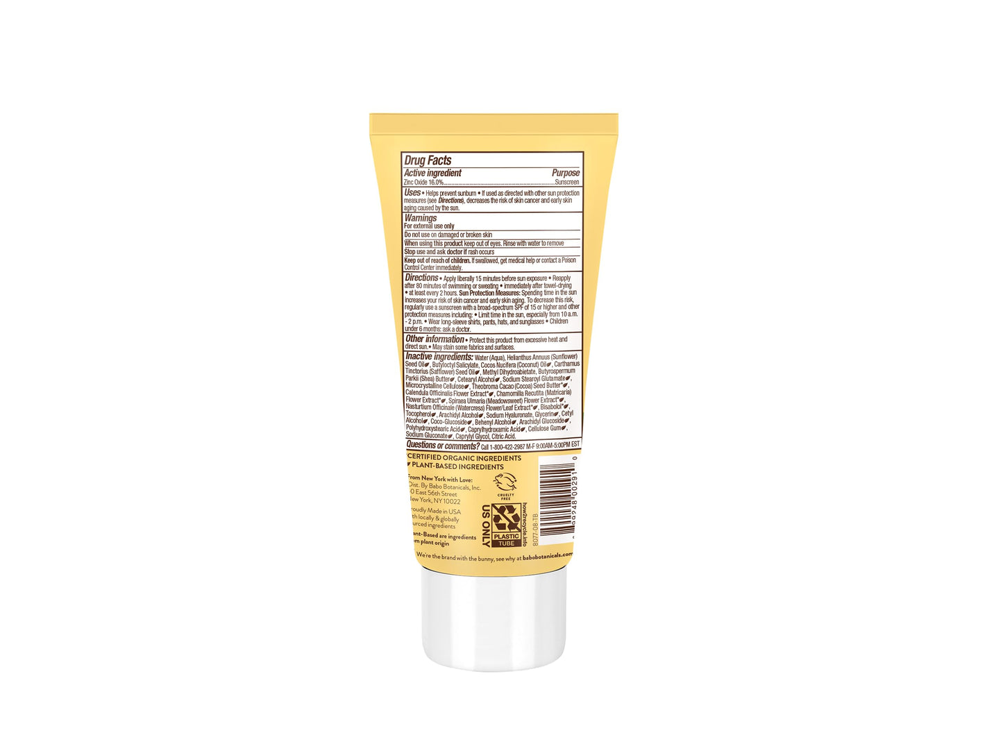 Babo Botanicals Sheer Zinc Mineral Sunscreen Lotion SPF30 - Natural Zinc Oxide - Shea Butter - Face & Body - Water Resistant - Fragrance-Free - EWG Verified - Vegan - For all ages - 3 Fl.Oz.