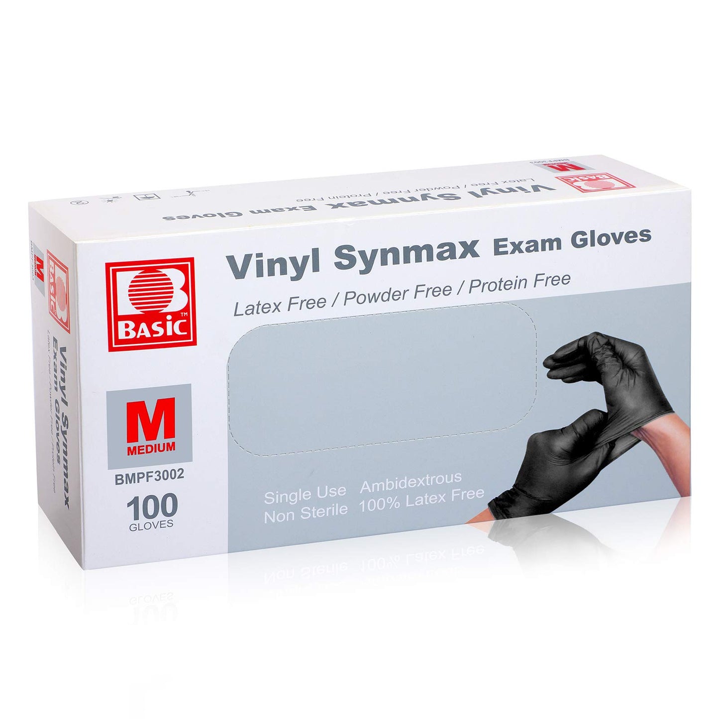 UC Global Trade Inc Black Disposable Vinyl Exam Gloves Latex Free Powder Free for Household Cleaning, Food Safe, Patient Care, Pet Care, Law Enforcement, 100 Count, Medical Grade, Medium