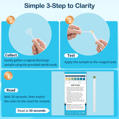 At-Home Vaginal pH Test Kit: 30 Strips + 30 Individually Wrapped Swabs - Fast & Accurate Feminine Health Monitoring for pH Balance, BV & Yeast Infection - Professional Grade