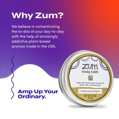 Zum Indigo Wild Body Balm - Body Moisturizer for Women & Men - Includes Goat's Milk, Shea Butter & More - Natural Skin Moisturizer - Frankincense & Myrrh - 2.5 oz