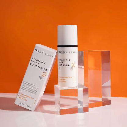 DCL Skincare Vitamin C Night Booster 30, 30% L-Ascorbic Acid for Overnight Collagen Support, 1 fl oz