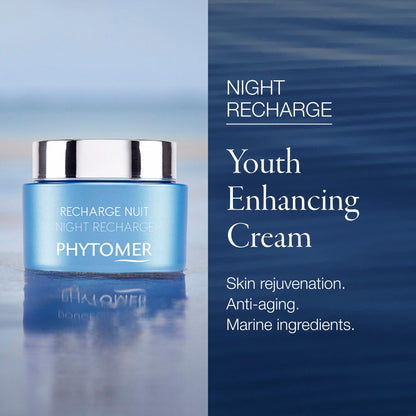 PHYTOMER Night Recharge Hydrating Night Cream | Youth Enhancing, Anti-Aging Face Moisturizer | Ultra-Soothing Protective Overnight Cream | Reduce Wrinkles and Fine Lines | 50ml