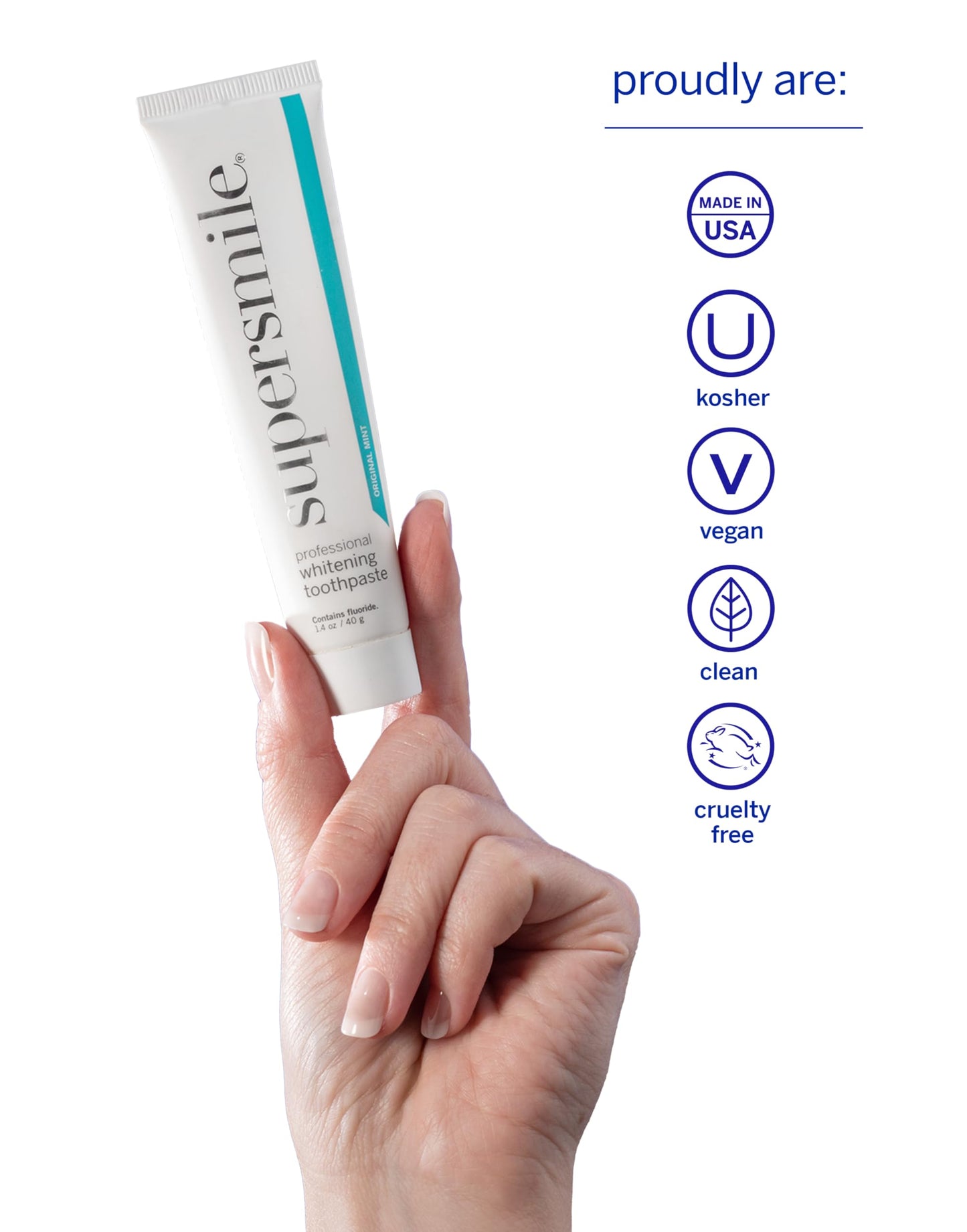 Supersmile Original Mint Toothpaste Trio with Clear New Generation Toothbrush – Professional Whitening with Calprox® – Whitens Up to 6 Shades, 4-Piece Set