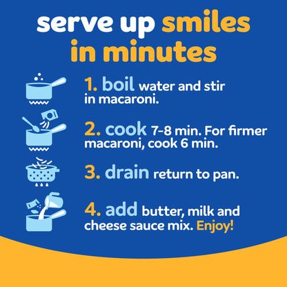 Kraft Mac and Cheese, 4 Boxes, for Easy Dinner or Dinner Sides, Original Flavor, No Artificial Flavors, Preservatives or Dyes, 7.25 oz