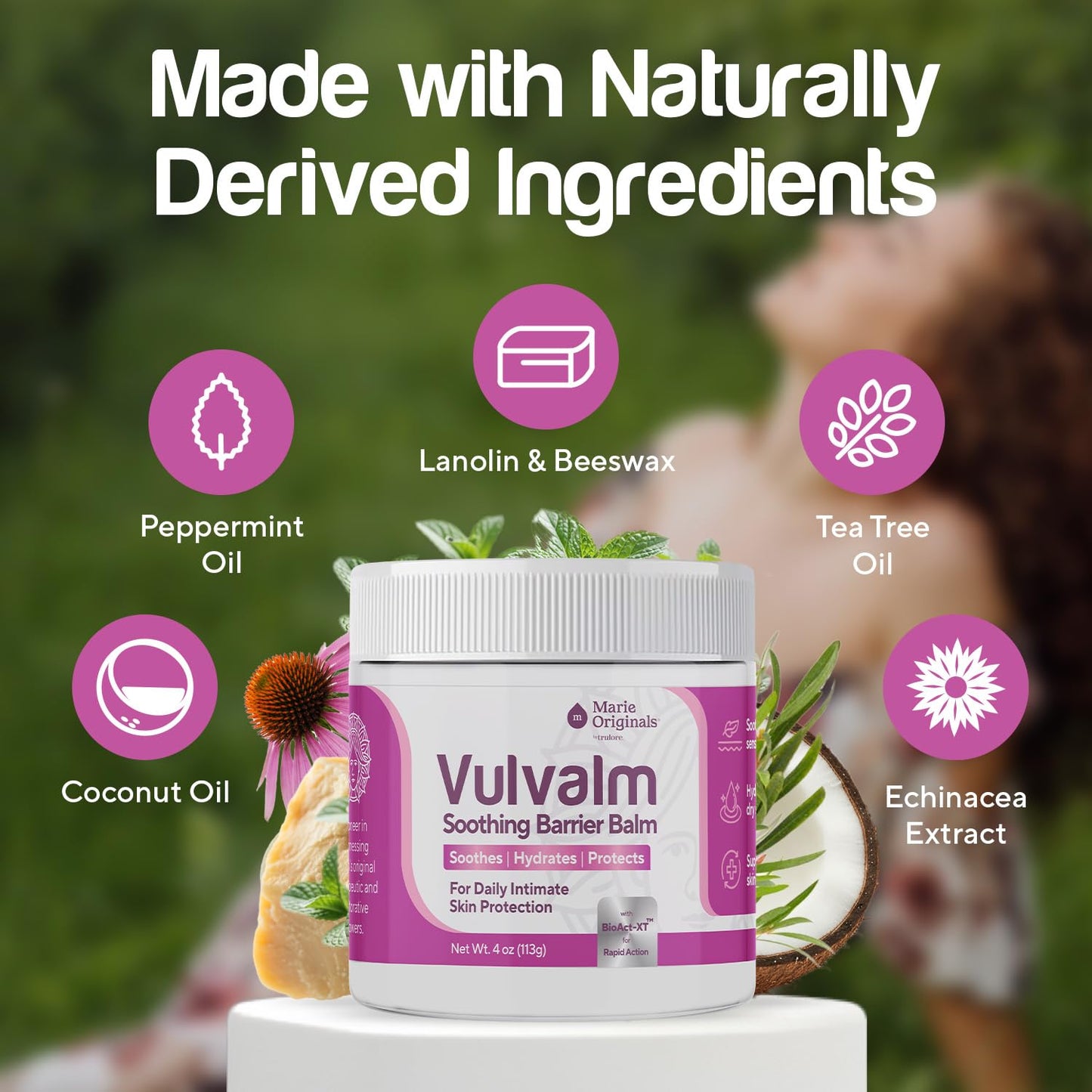 Marie Originals Vulvalm – Hydrating Vulva Moisturizer and Feminine Cream for External Dryness, Soothing Intimate Skin Moisture and Comfort, Nourishing Vulva Balm for Women’s Sensitive Skin, 4 oz