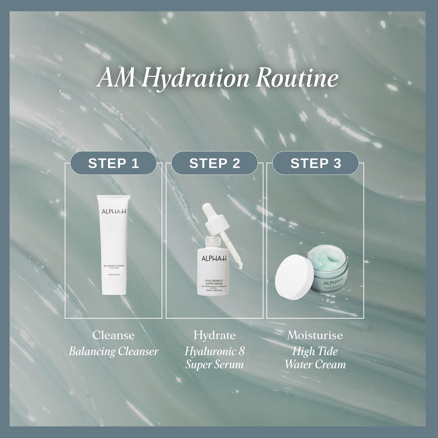 Alpha-H High Tide Water Cream For Your Face - Deep Hydration Up To 5 Days - Plumps, Bounces & Smooths Skin - Lightweight Gel For All Skin Types - Vegan & Pregnancy Safe Moisturizer