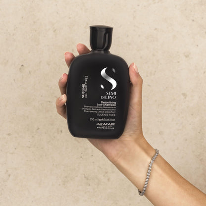 ALFAPARF MILANO Semi di Lino Detox Clarifying Shampoo for Product Build Up, Oil, and Hard Water - Sulfate Free Shampoo - Deep Cleaning Scalp Impurity Remover