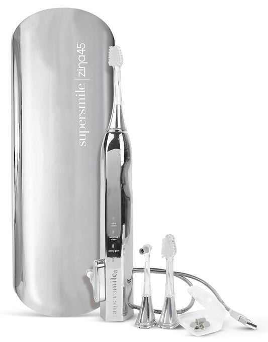 Supersmile Zina45™ Deluxe Sonic Pulse Toothbrush – Rechargeable Electric Brush with Angled Head & Travel Case – for Whiter Teeth and Healthier Gums