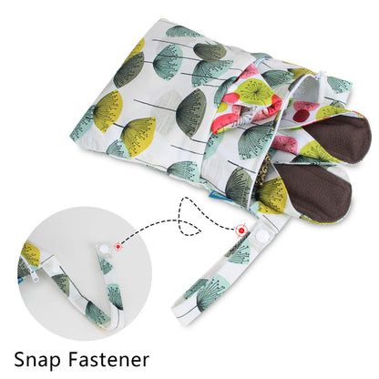 Teamoy 10pcs Cloth Panty Liners, Reusable Sanitary Pads with Wet bag, Washable Cloth Menstrual Pads with Charcoal Absorbency Layers (Country Style, 3pcs×7.9''+4pcs×10''+3pcs×11.6''), 11 Piece Set