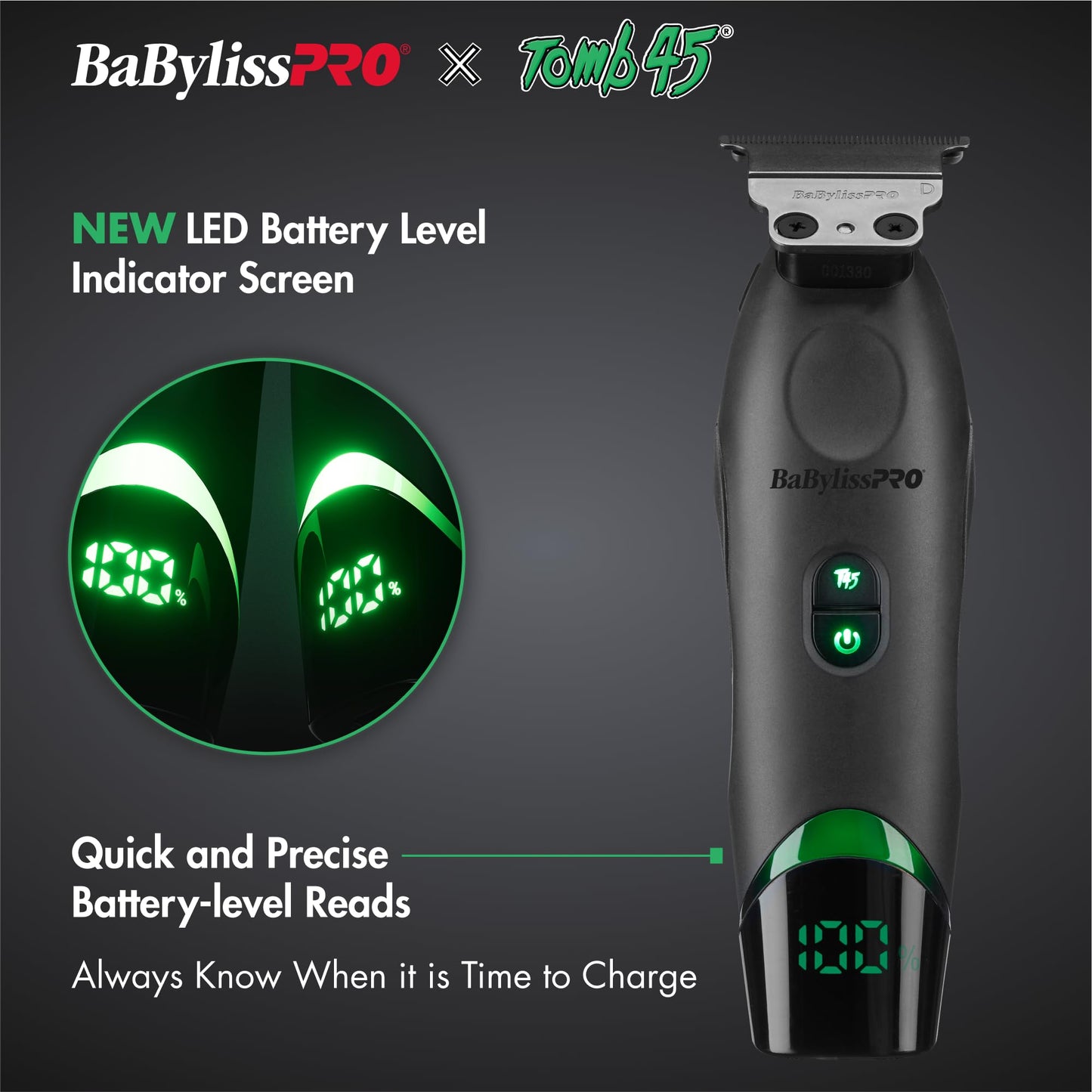BaBylissPRO x Tomb45 Wireless-Charging Hair Trimmer for Men