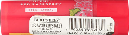 Burt's Bees Flavor Crystals 100% Natural Lip Balm, Red Raspberry with Beeswax & Fruit Extracts - 1 Tube,0.16 ounce