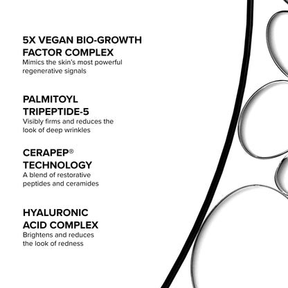 DRMTLGY Needle-less Growth Factor Serum for Face – Multi-Peptide & Hyaluronic Acid Facial Serum, Firming & Lifting, Skin Barrier Support & Wrinkle Care