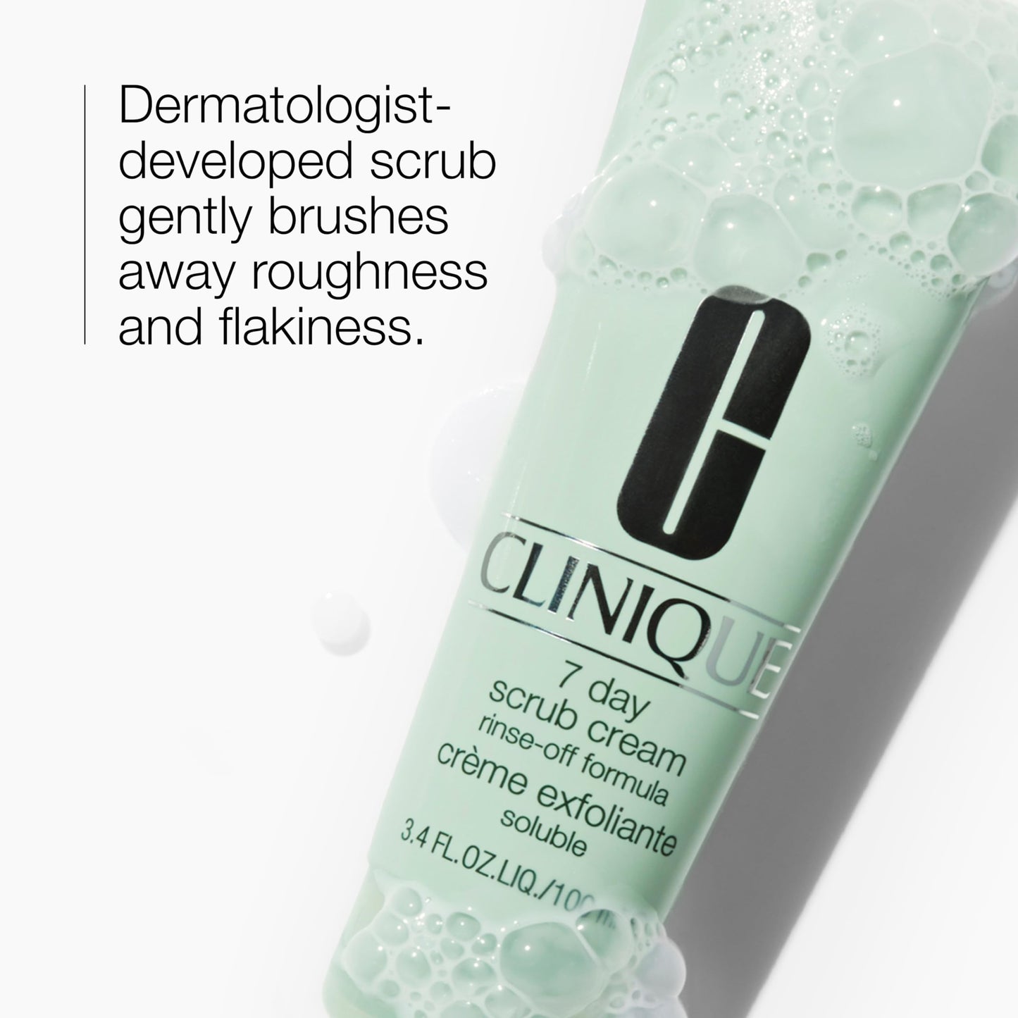 Clinique 7 Day Daily Gentle Face Exfoliator Lightweight Scrub Cream For All Skin Types | Mild Face Scrub With Silica | Exfoliating + Refining