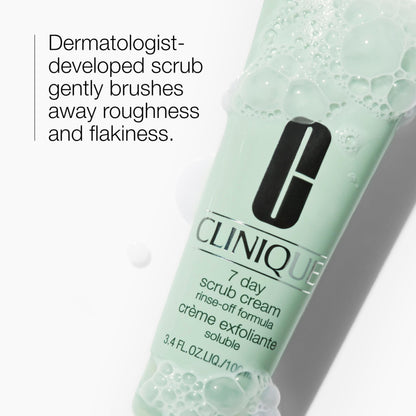 Clinique 7 Day Daily Gentle Face Exfoliator Lightweight Scrub Cream For All Skin Types | Mild Face Scrub With Silica | Exfoliating + Refining