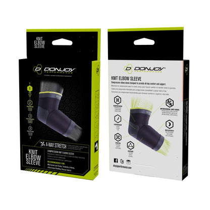 DonJoy Performance Knit Elbow Compression Sleeve for Mild Elbow Support Ideal for Elbow Strains, Sprains, Tendonitis - Small