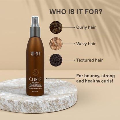SURFACE Hair Curls Replenish Leave In Conditioner - Sulfate Free and Paraben Free Natural Hair Moisture 6oz