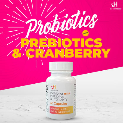 vH essentials Probiotics - 60 Capsules & Prebiotic PH Balanced Vaginal SuppositoriesBox, Original Version, 15 Count & Ph Balanced Daily Feminine Wash, 6, Fl Oz, (Pack of 1) 54306 Clear
