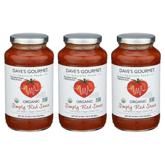 Dave's Gourmet Organic Simply Red Sauce - Non GMO, Vegan, Gluten Free Tomato Sauce