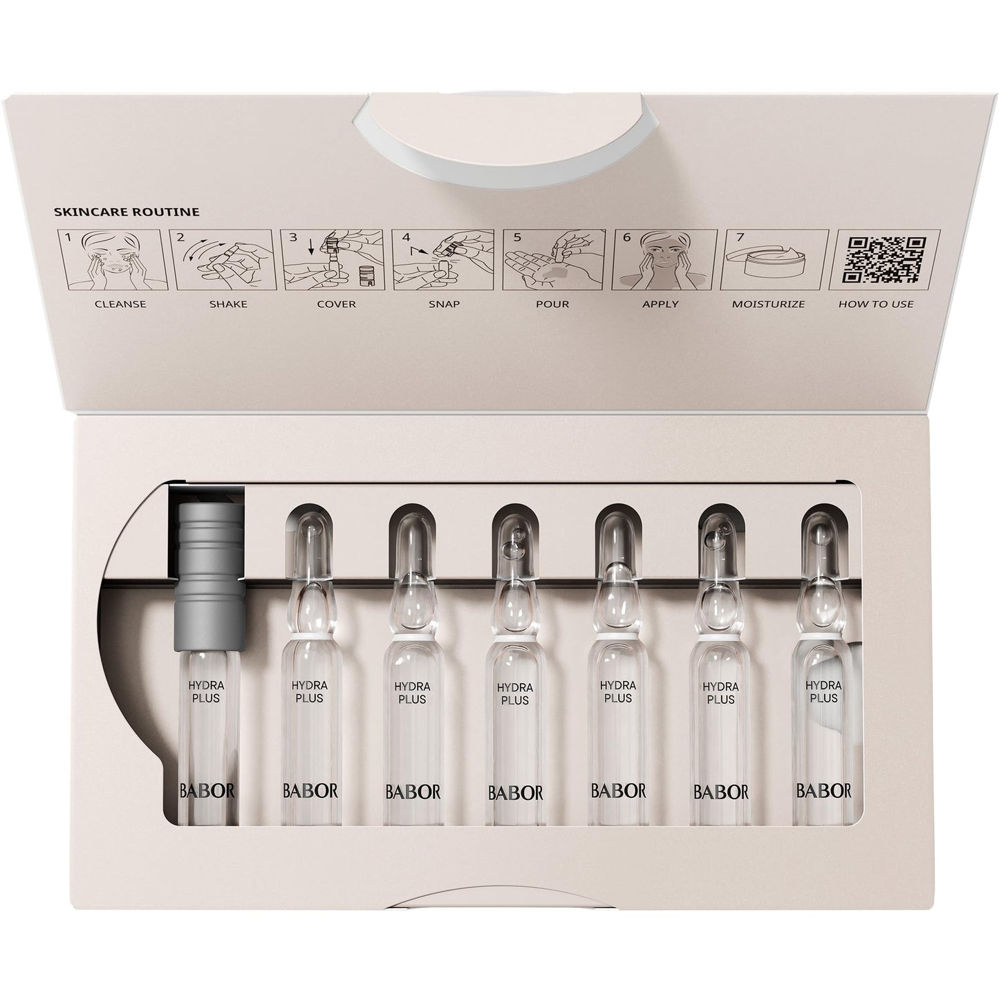 BABOR Hydra Plus Ampoule Concentrate, Moisturizing Skincare Capsule, Hyaluronic Acid Serum, Deeply Nourish to Plump and Smooth Skin, Anti Aging Serum 7 Day Treatment