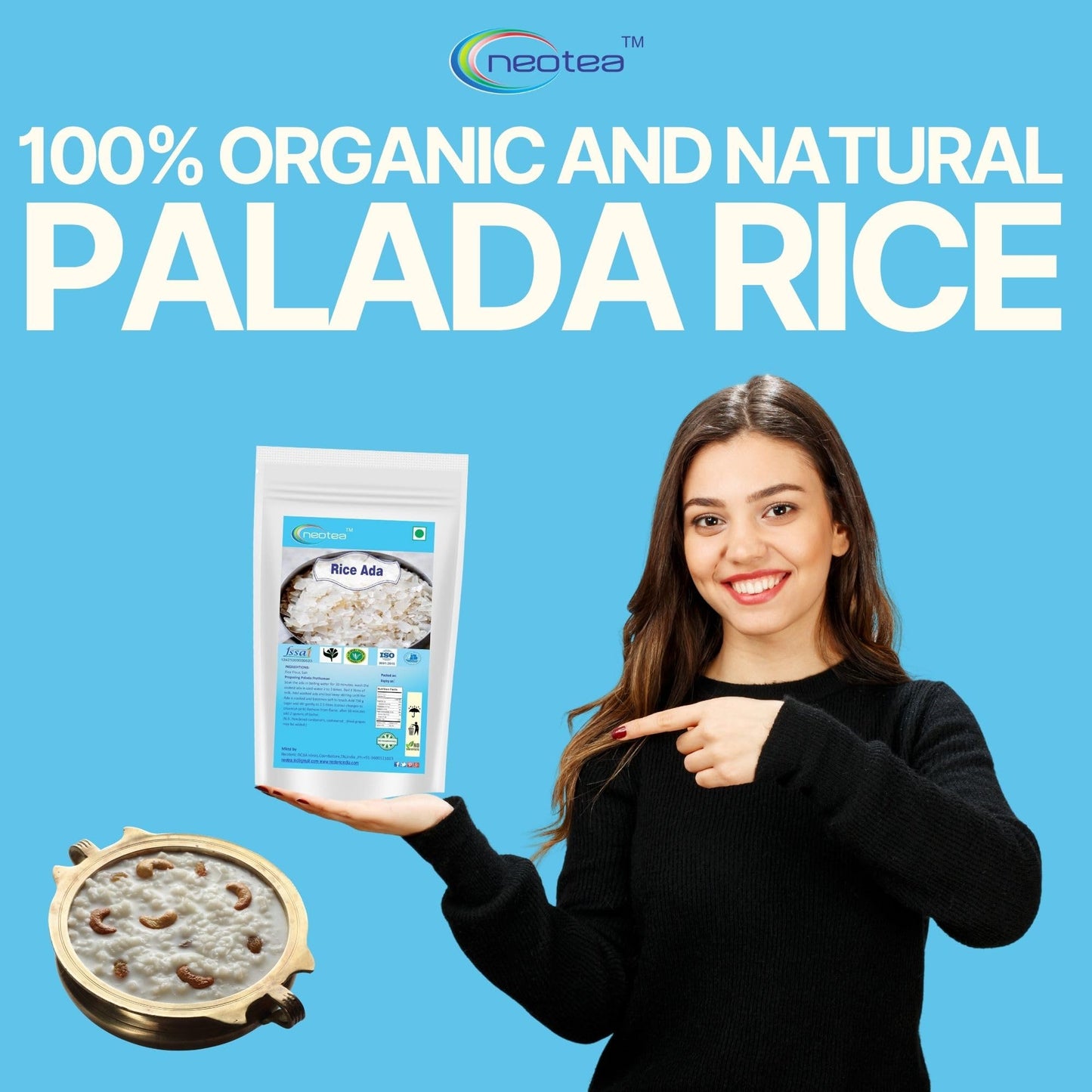 Neotea Kerala Instant Palada Rice Payasam | Traditional Rice Ada Kheer | Easy to Cook, Rich & Tasty | Ready in 25 Minutes | No Preservatives | Chemical-Free (7.05 OZ)