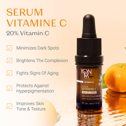Yon-Ka Vitamin C Travel Set | Gentle Face Milk Cleanser, Lotion Toner & Vitamin C Serum | Essential Kit to Cleanse, Hydrate, Tone & Revitalize Skin | For Dry or Sensitive Skin | 3-Piece Travel Size