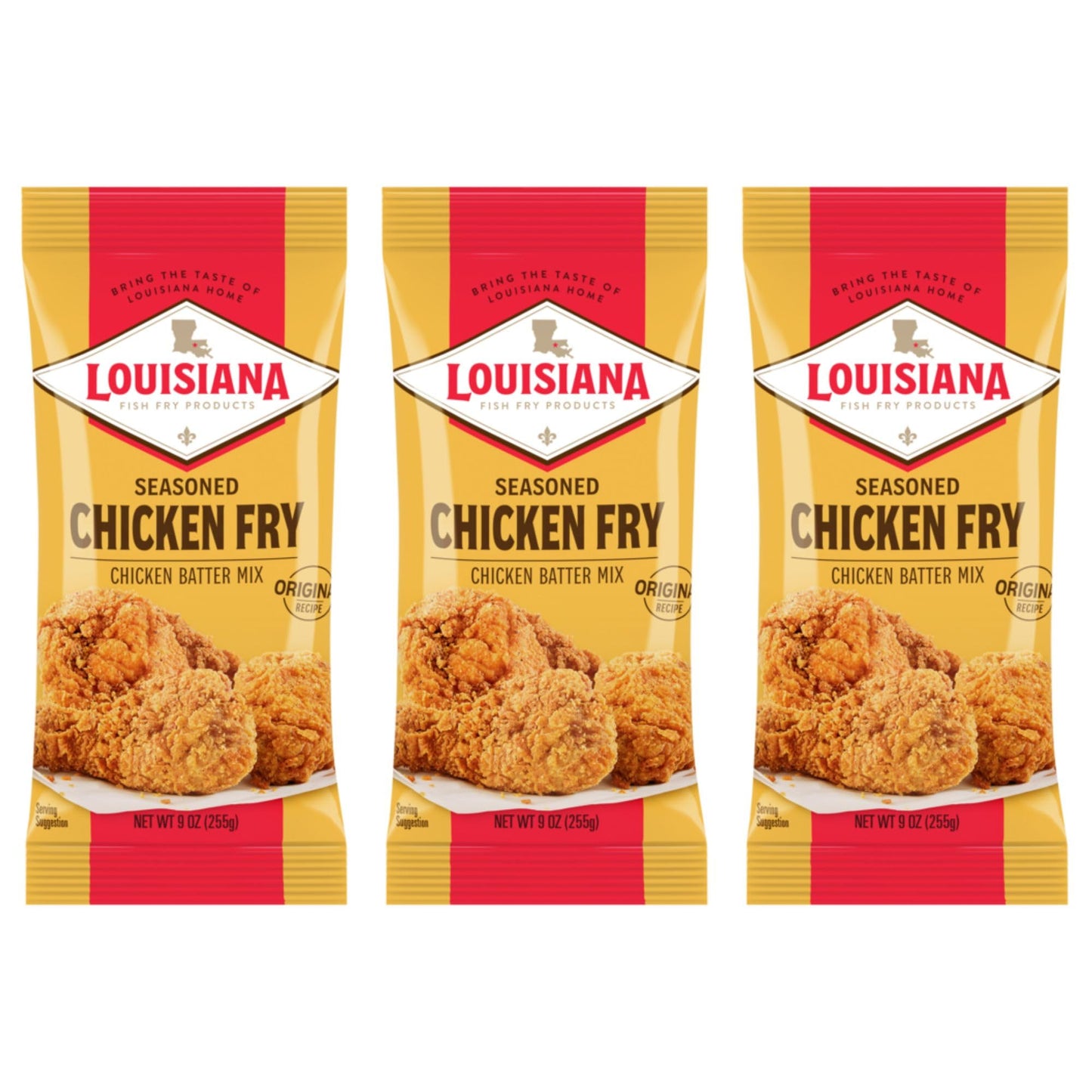 Louisiana Seasoned Chicken Fry Batter Pack of 3 Crispy Southern Coating Mix for Fried Chicken Delicious and Convenient
