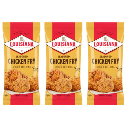 Louisiana Seasoned Chicken Fry Batter Pack of 3 Crispy Southern Coating Mix for Fried Chicken Delicious and Convenient
