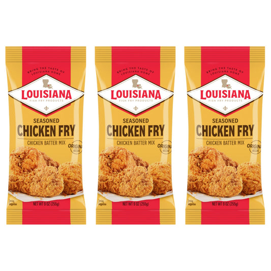 Louisiana Seasoned Chicken Fry Batter Pack of 3 Crispy Southern Coating Mix for Fried Chicken Delicious and Convenient