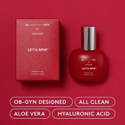 Joylux LET’S SPIN™ Intimacy Gel | Halle Berry and Respin X Silky-Smooth Feel | pH-Balanced, Clean, Fragrance-Free, Water-Based Gel with Hyaluronic Acid and Aloe Vera (2 fl oz)