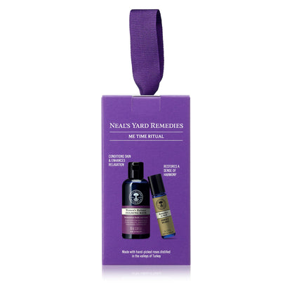 Neal's Yard Remedies Me Time Ritual Gift Set, Foaming Bath Wash & Remedies To Roll Women's Balance Oil, Vegan & Cruelty-Free, Set of 2