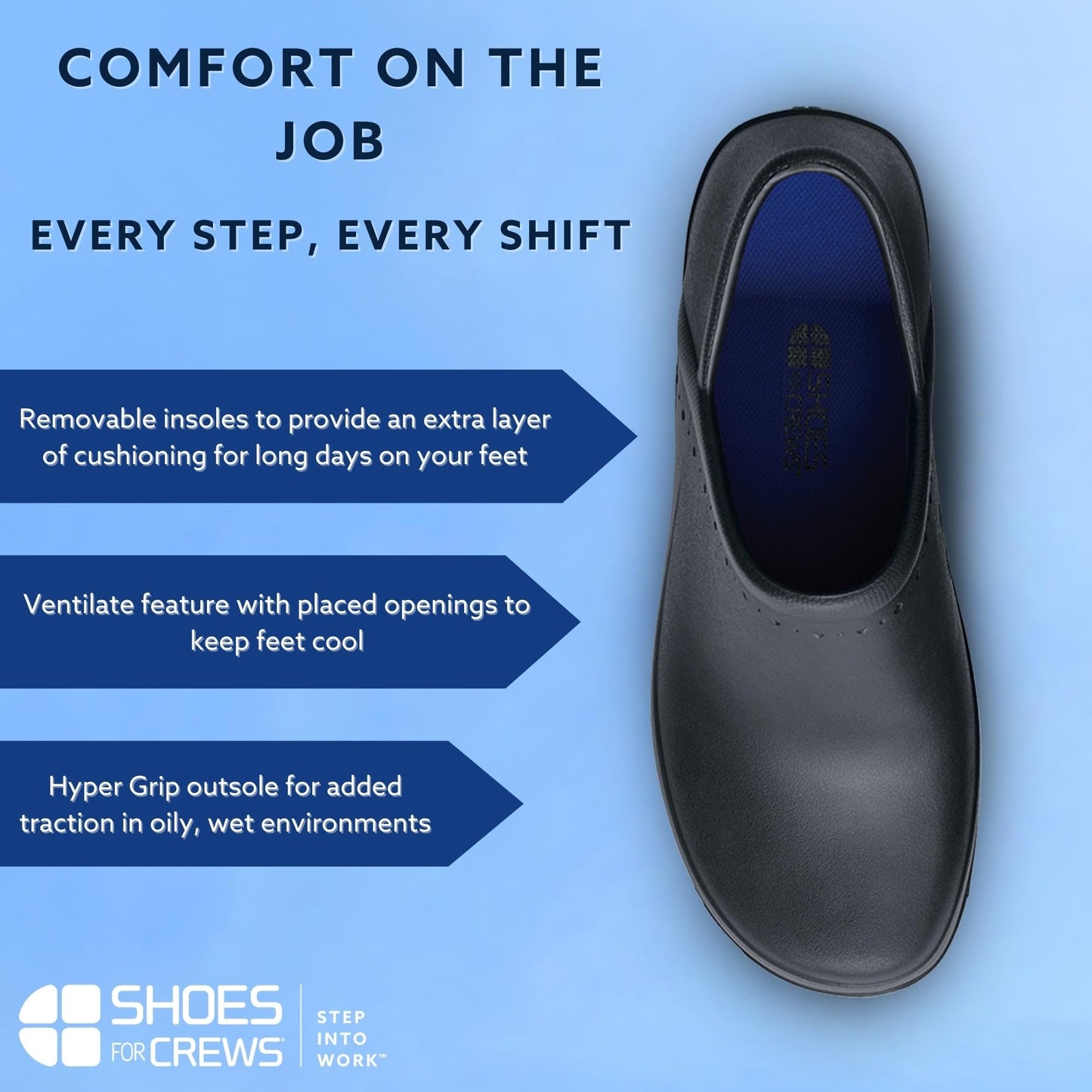 LILA Women's Slip-Resistant Work Clogs - Comfortable, Non-Slip Slip-On Work Shoes for Women in Food Service, Hospitality, Maintenance & More - Kelsey