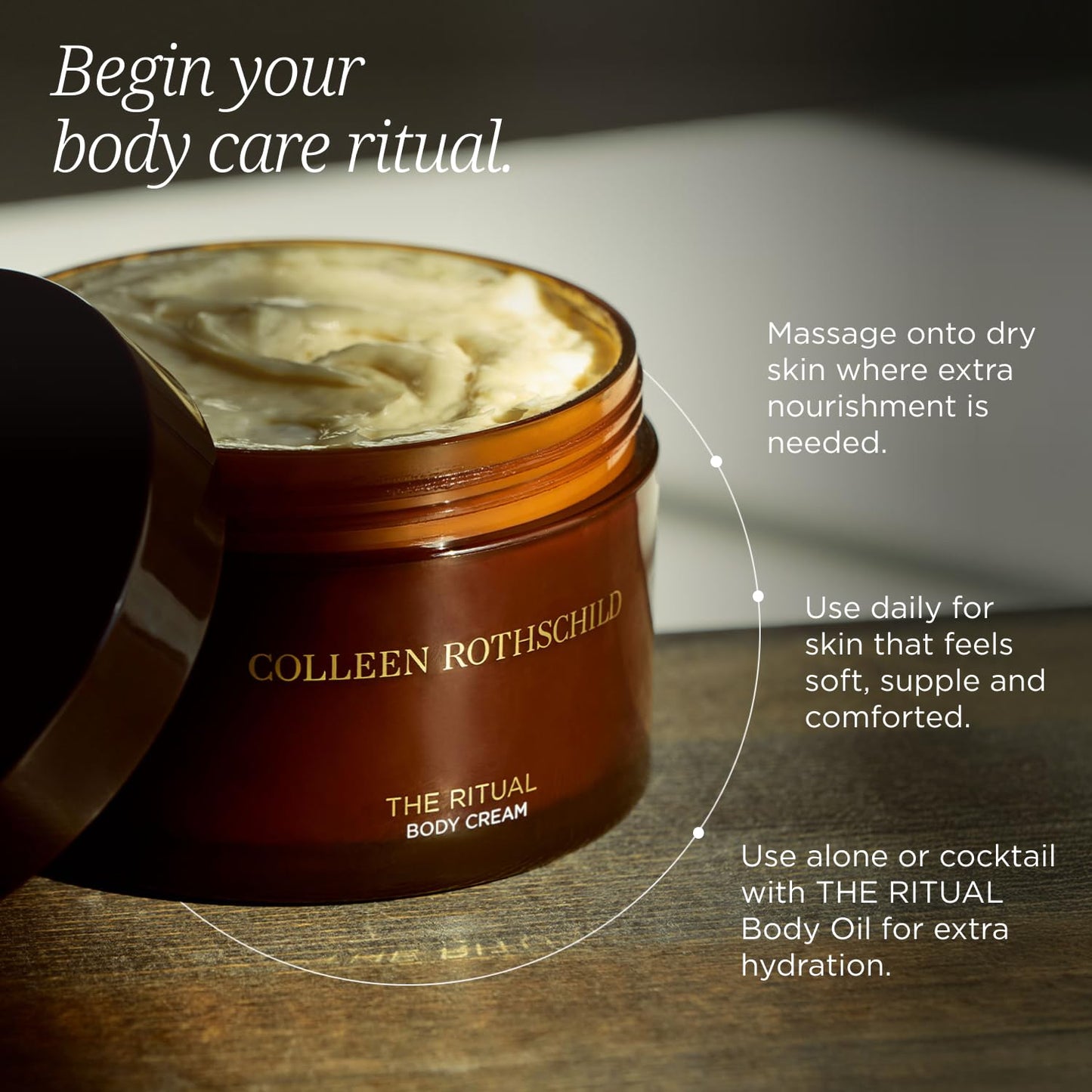 Colleen Rothschild THE RITUAL Body Cream with Ceramides, Hyaluronic Acid & Shea Butter, Nourishing Moisturizer Lotion for All Skin Types