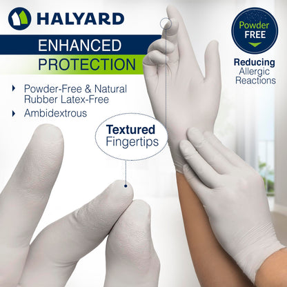 HALYARD Sterling Nitrile Exam Gloves, Powder-Free, 3.8 mil, 9.5", Gray, Small, 50706 (Box of 200)
