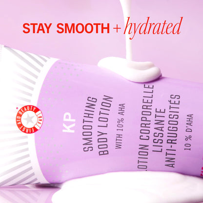 First Aid Beauty - KP Smoothing Body Lotion with 10% AHA, Chemically Exfoliates & Moisturizes with Urea, Colloidal Oatmeal & Ceramides, Deep Hydration + Helps Reduce Keratosis Pilaris Bumps, 6 oz