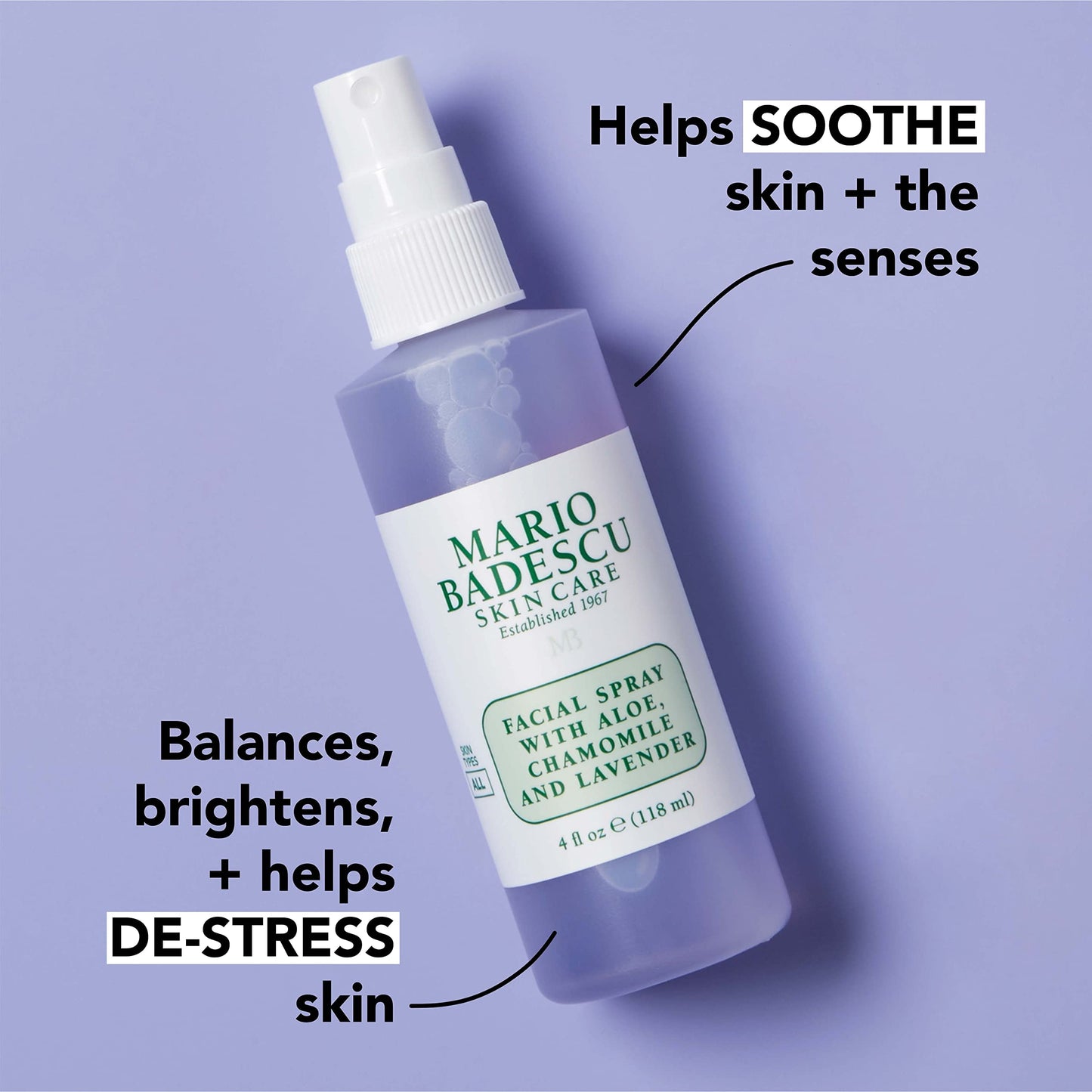 Mario Badescu Facial Spray with Aloe, Chamomile and Lavender for All Skin Types | Face Mist that Hydrates and Restores Balance & Brightness