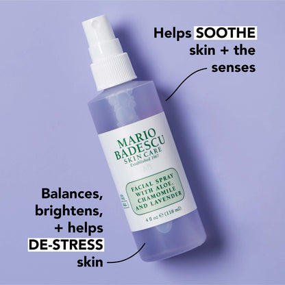 Mario Badescu Facial Spray with Aloe, Chamomile and Lavender for All Skin Types | Face Mist that Hydrates and Restores Balance & Brightness