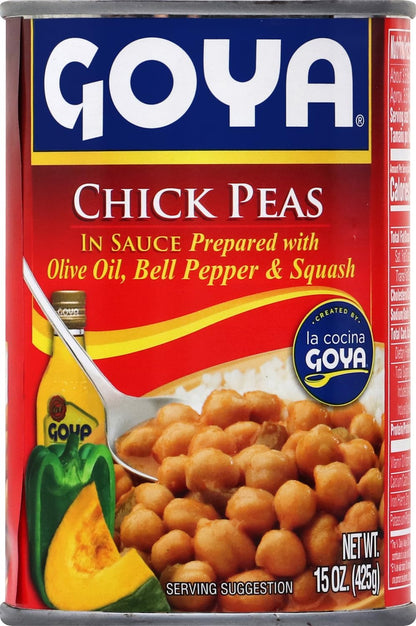 Goya Foods Chick Peas in Sauce (Guisadas), 15-Ounce (Pack of 24)