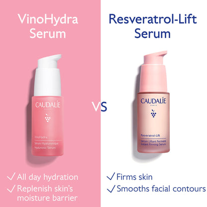 Caudalie VinoHydra Hyaluronic Acid Serum, Hydrating, Soothing, Dermatologically Tested & Vegan - 30 mL
