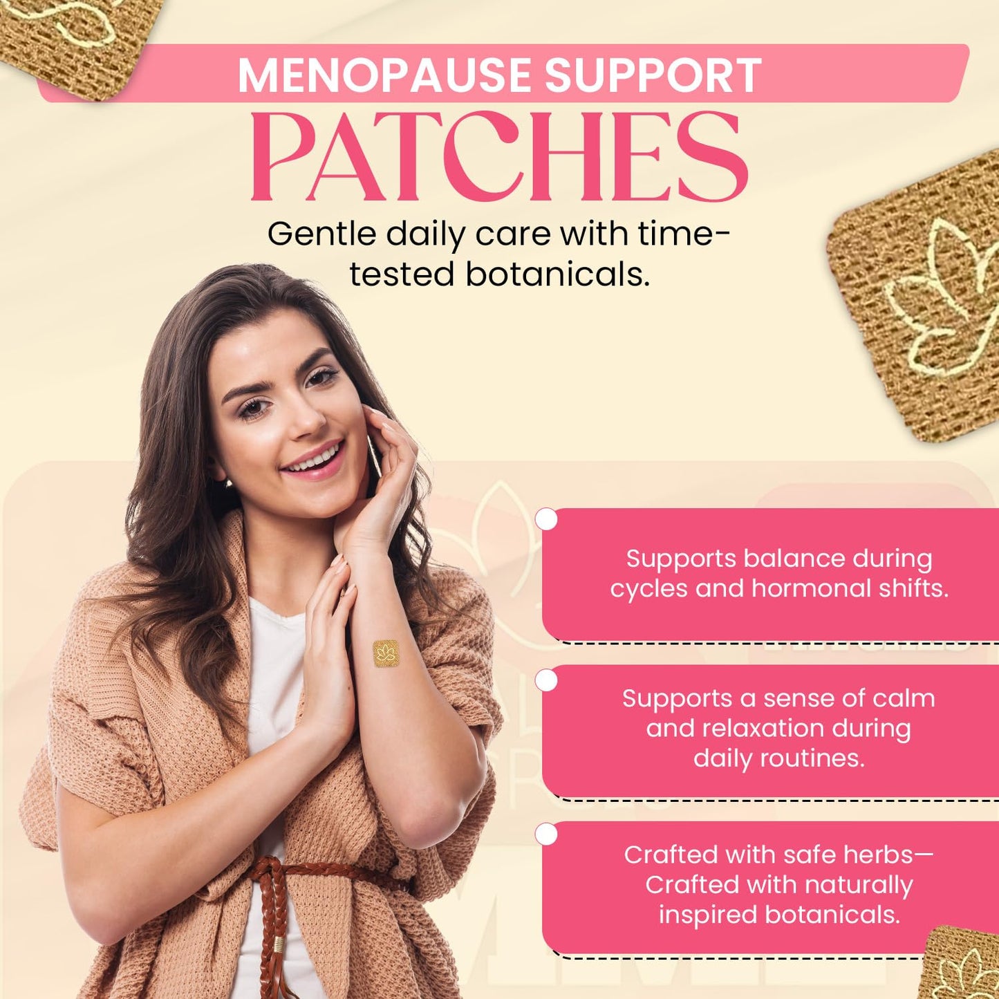 Femme Herbal Patches – 30-Day Supply – Non-Latex, Vegan-Friendly, and Easy to Use