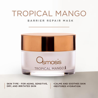 OSMOSIS TROPICAL MANGO Hydrating Barrier Repair Mask with Shea Butter, Avocado Oil, and Jojoba for Dry, Aging, and Sensitive Skin, 1 Oz