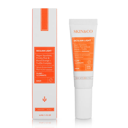 SKIN&CO Vitamin C Face Serum with Hyaluronic Acid – Sicilian Citrus Antioxidant Serum for Hydrated, Radiant Skin – Made in Italy – 1 FL OZ