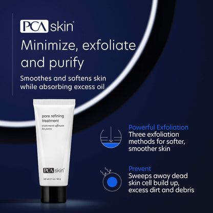 PCA SKIN Pore Refining Treatment - Exfoliates & Purifies Skin with Clay, Mandelic Acid, Enzymes, Rice Powder & Pumice (2.1 oz)