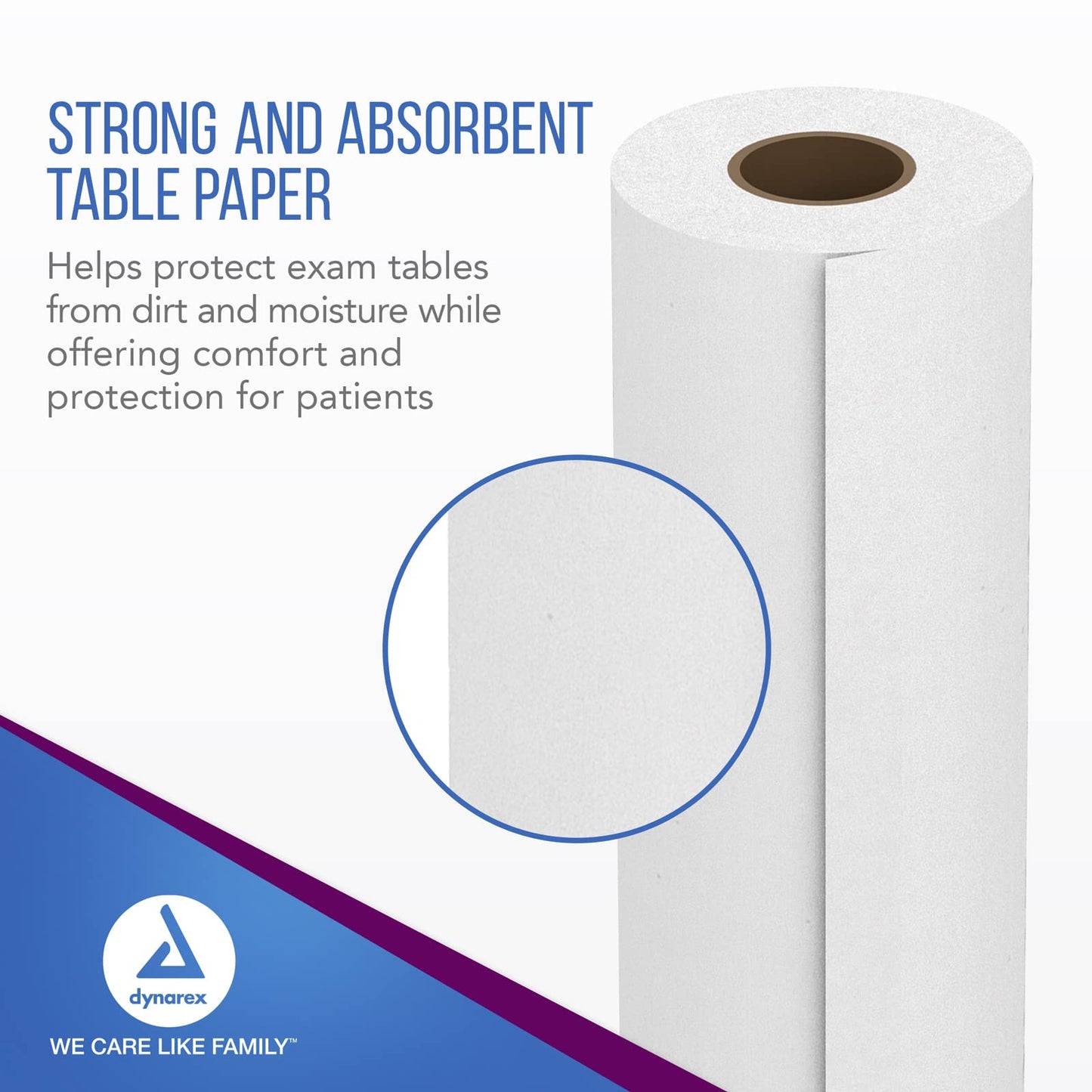 New Dynarex Table Paper, High-Quality Exam Table Paper, Used in Medical, Massage, and Chiropractic Tables to Protect Patients, 1 Case of 12 Papers (18" x 225', Smooth)