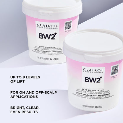 Clairol Professional BW2+ Extra Strength Powder Lightener, Up to 9 Levels of Lift for Hair Highlights & Lightening